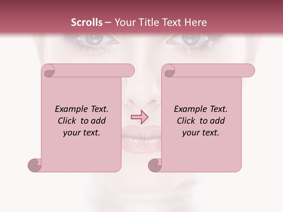 A Woman With Blue Eyes Is Shown In This Powerpoint Presentation PowerPoint Template