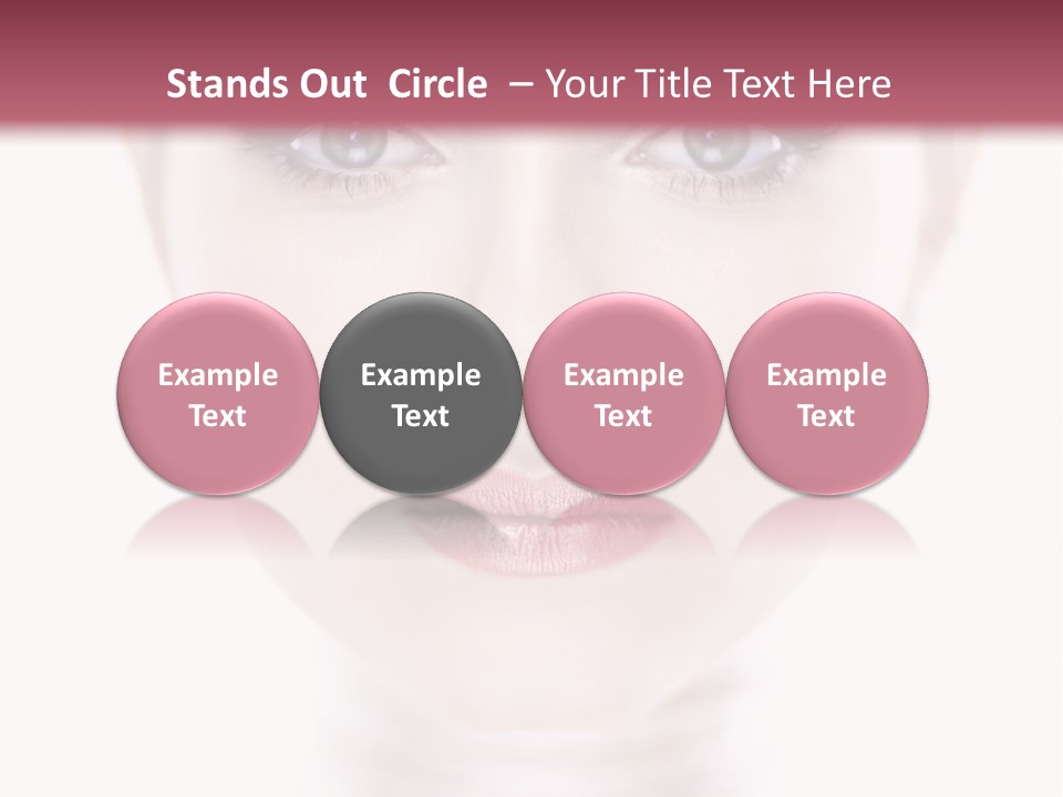 A Woman With Blue Eyes Is Shown In This Powerpoint Presentation PowerPoint Template
