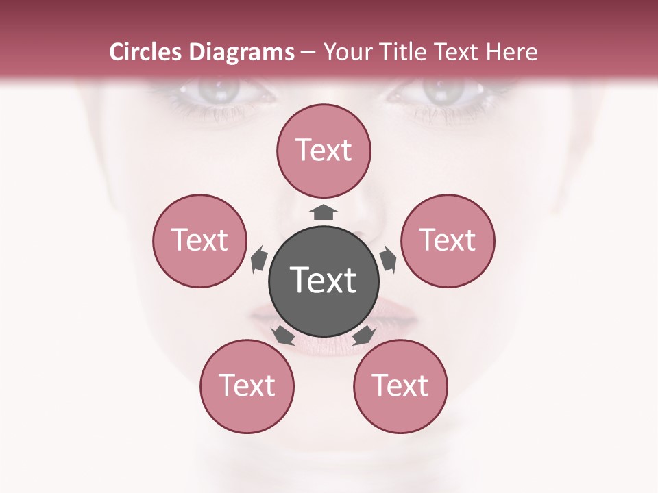 A Woman With Blue Eyes Is Shown In This Powerpoint Presentation PowerPoint Template