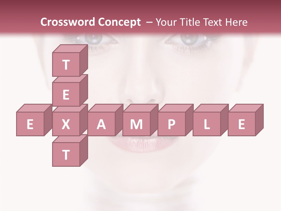 A Woman With Blue Eyes Is Shown In This Powerpoint Presentation PowerPoint Template