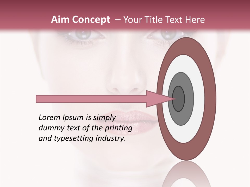 A Woman With Blue Eyes Is Shown In This Powerpoint Presentation PowerPoint Template