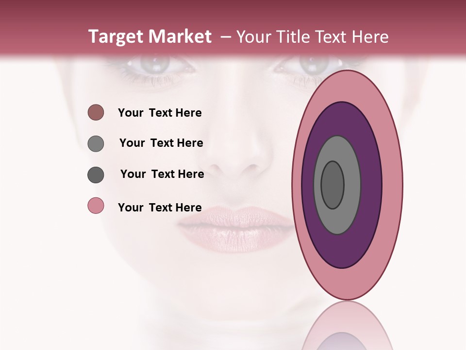 A Woman With Blue Eyes Is Shown In This Powerpoint Presentation PowerPoint Template