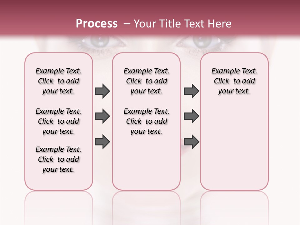 A Woman With Blue Eyes Is Shown In This Powerpoint Presentation PowerPoint Template