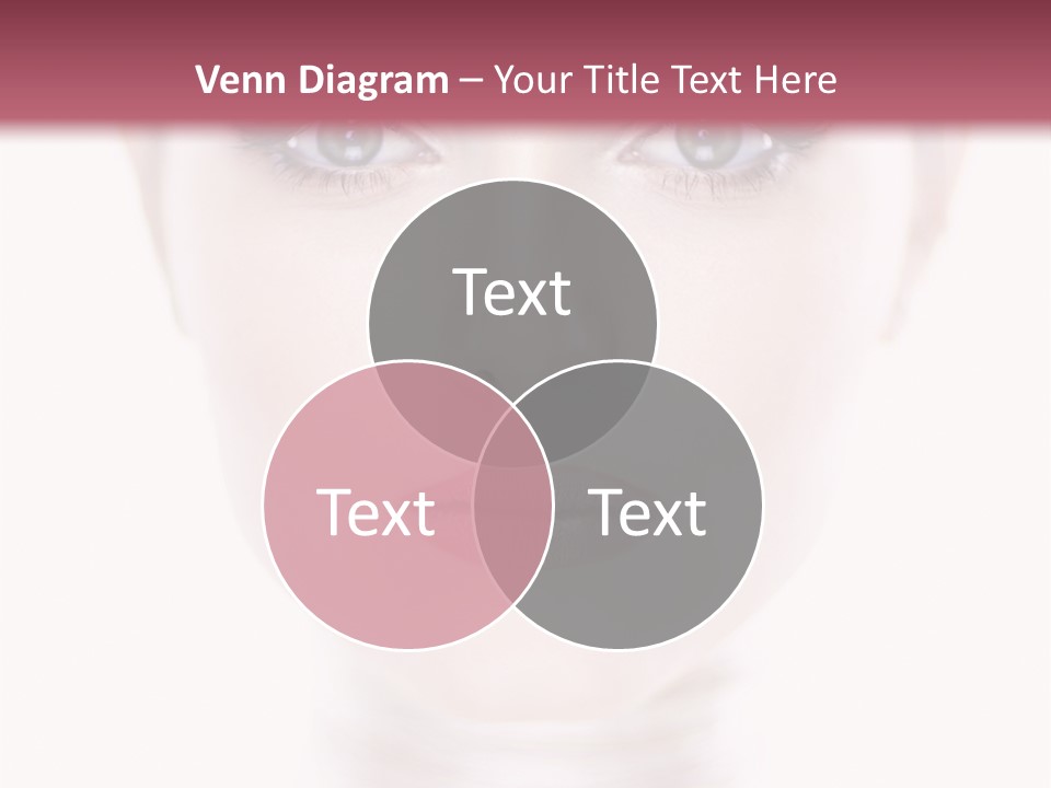 A Woman With Blue Eyes Is Shown In This Powerpoint Presentation PowerPoint Template