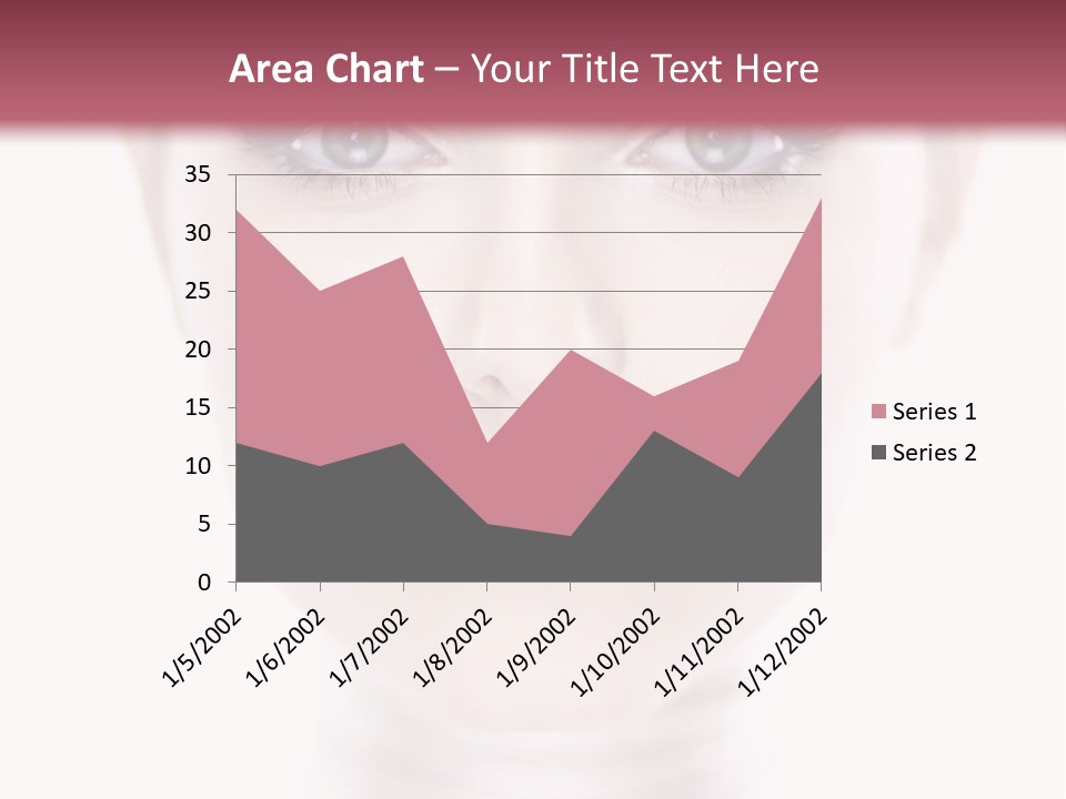 A Woman With Blue Eyes Is Shown In This Powerpoint Presentation PowerPoint Template