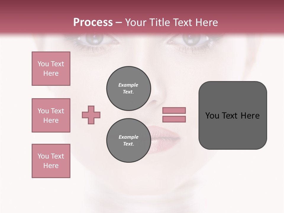 A Woman With Blue Eyes Is Shown In This Powerpoint Presentation PowerPoint Template