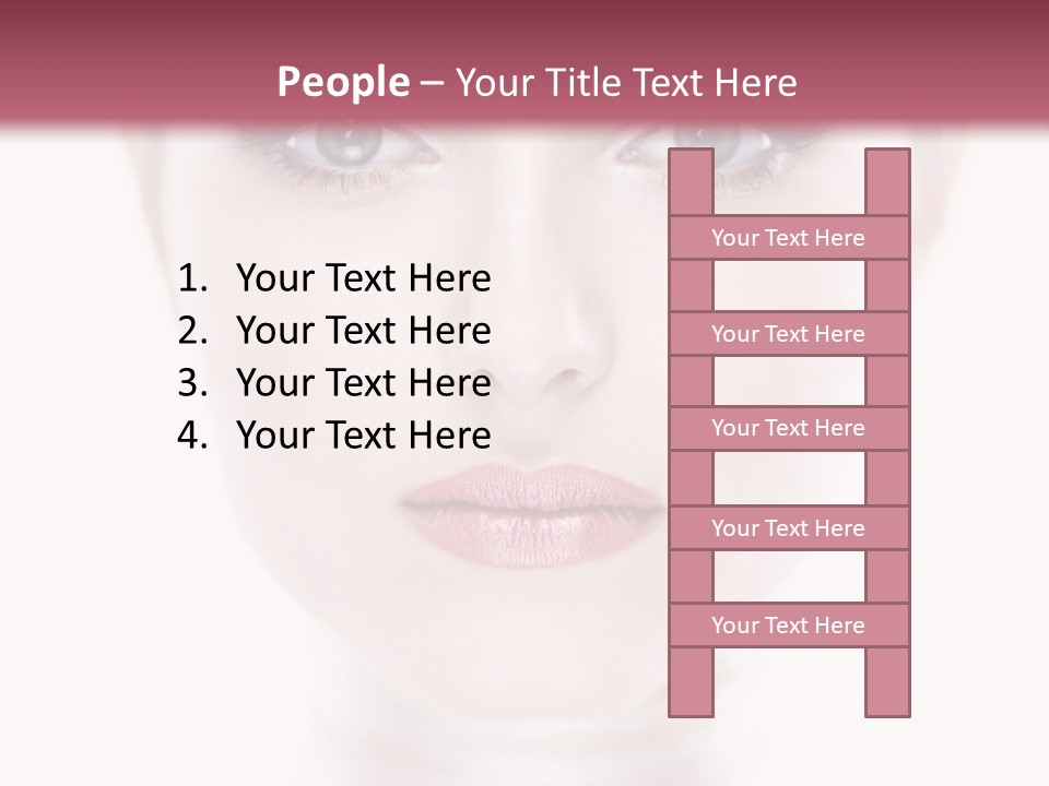 A Woman With Blue Eyes Is Shown In This Powerpoint Presentation PowerPoint Template