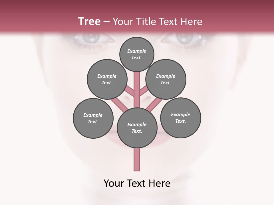 A Woman With Blue Eyes Is Shown In This Powerpoint Presentation PowerPoint Template