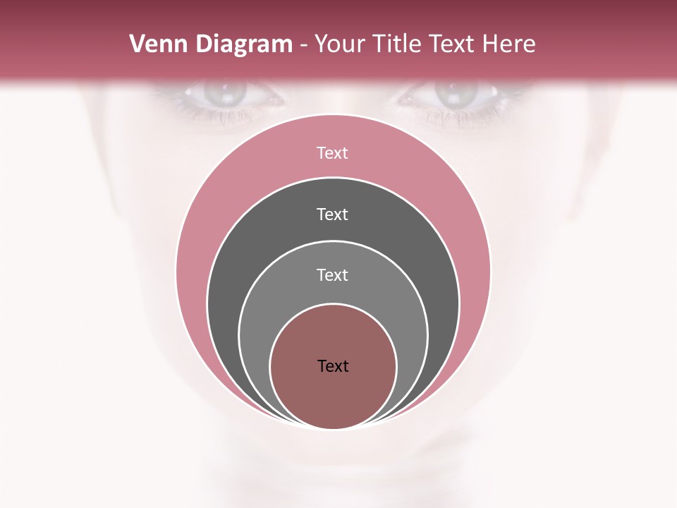 A Woman With Blue Eyes Is Shown In This Powerpoint Presentation PowerPoint Template