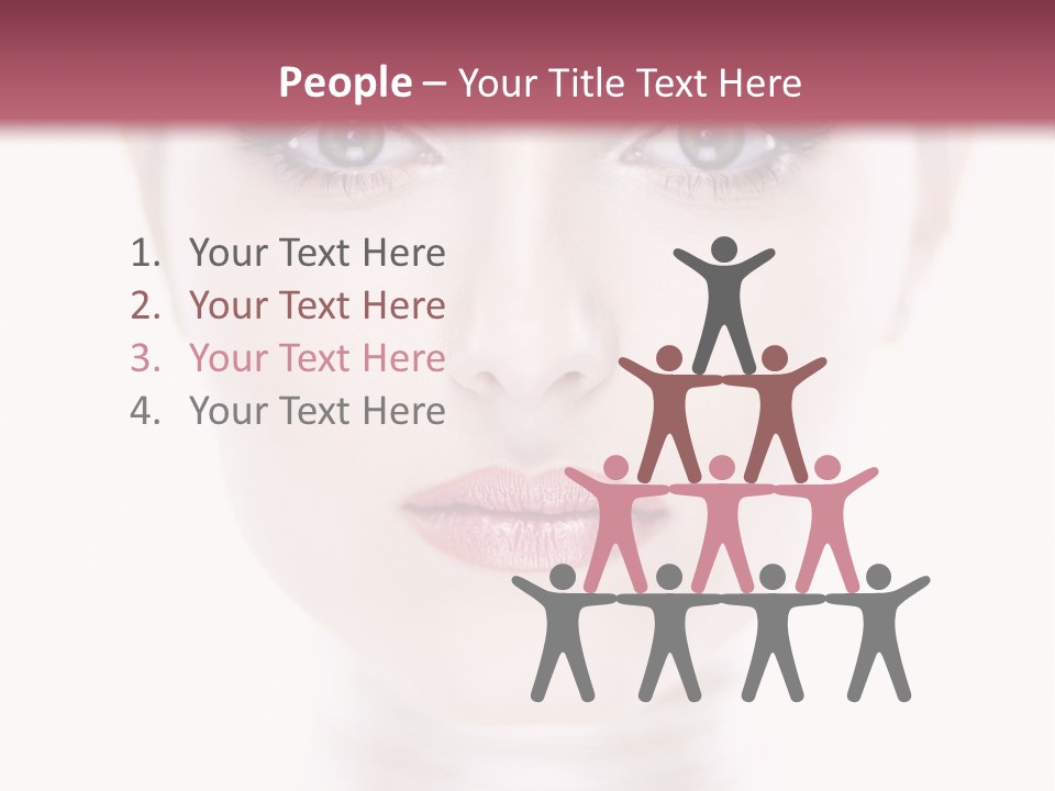 A Woman With Blue Eyes Is Shown In This Powerpoint Presentation PowerPoint Template