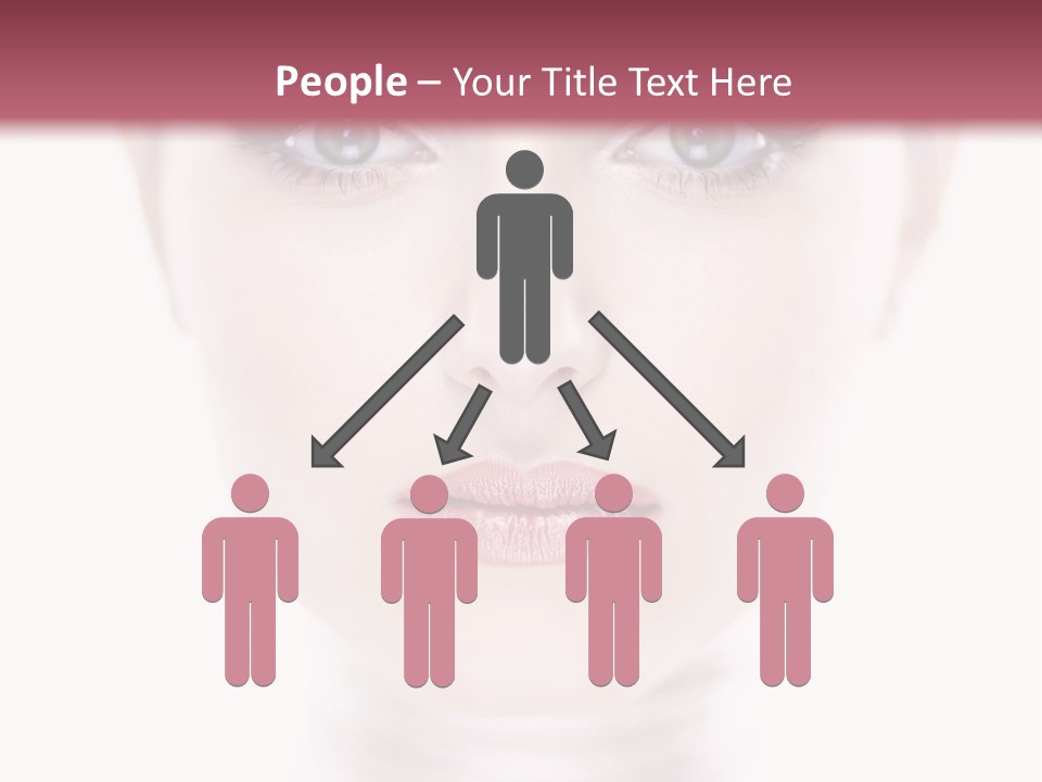 A Woman With Blue Eyes Is Shown In This Powerpoint Presentation PowerPoint Template
