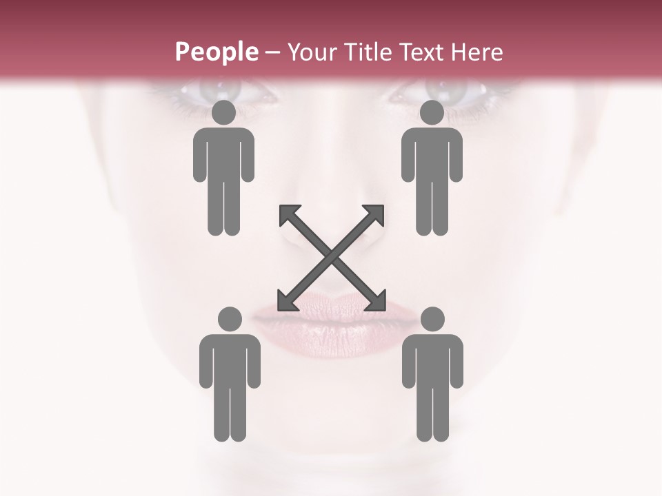 A Woman With Blue Eyes Is Shown In This Powerpoint Presentation PowerPoint Template