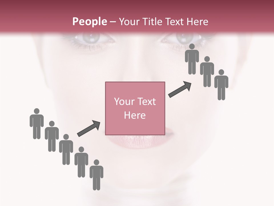 A Woman With Blue Eyes Is Shown In This Powerpoint Presentation PowerPoint Template