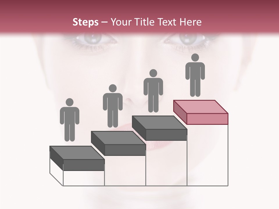 A Woman With Blue Eyes Is Shown In This Powerpoint Presentation PowerPoint Template