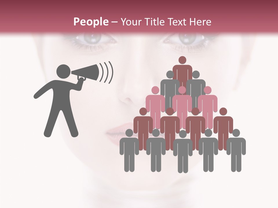 A Woman With Blue Eyes Is Shown In This Powerpoint Presentation PowerPoint Template