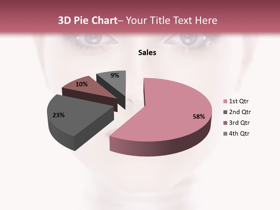 A Woman With Blue Eyes Is Shown In This Powerpoint Presentation PowerPoint Template