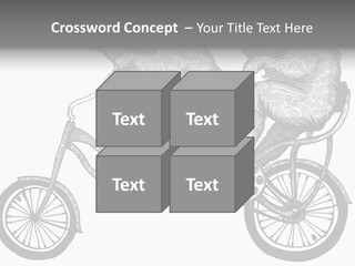 Two Bears Riding On A Bicycle With A Silver Background PowerPoint Template