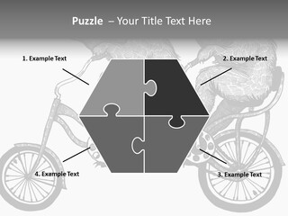 Two Bears Riding On A Bicycle With A Silver Background PowerPoint Template