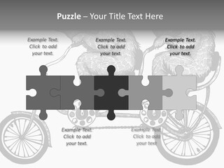 Two Bears Riding On A Bicycle With A Silver Background PowerPoint Template