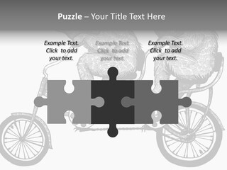 Two Bears Riding On A Bicycle With A Silver Background PowerPoint Template