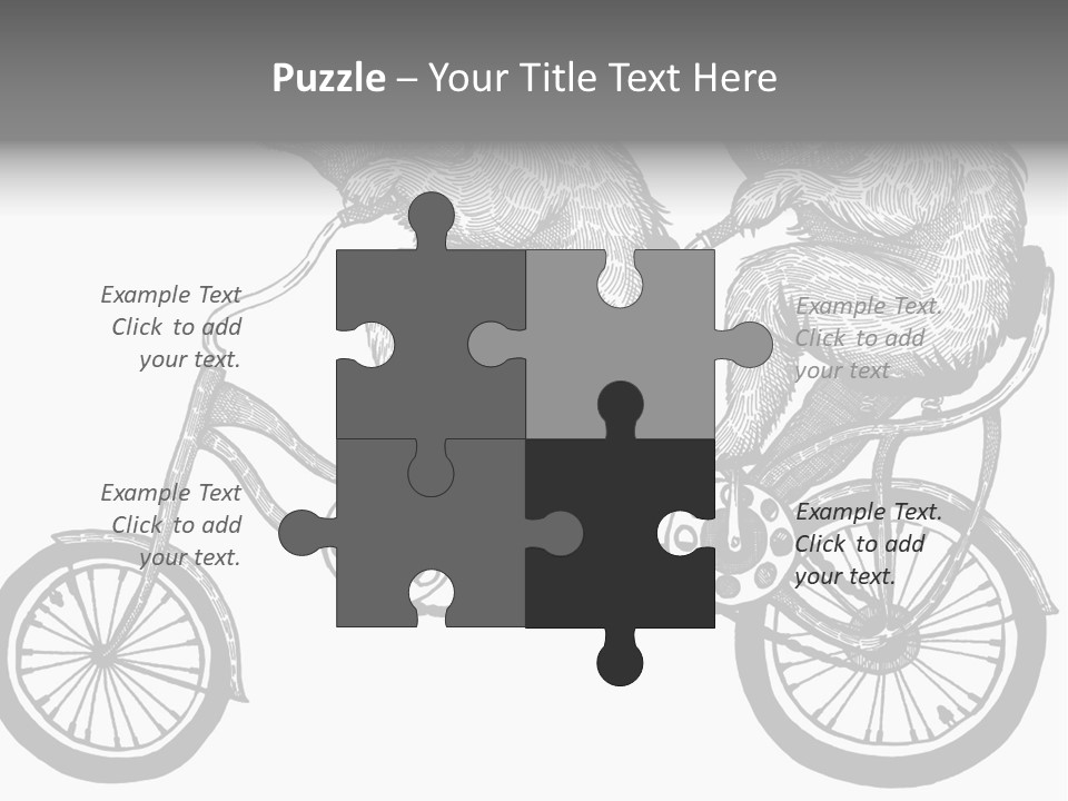 Two Bears Riding On A Bicycle With A Silver Background PowerPoint Template