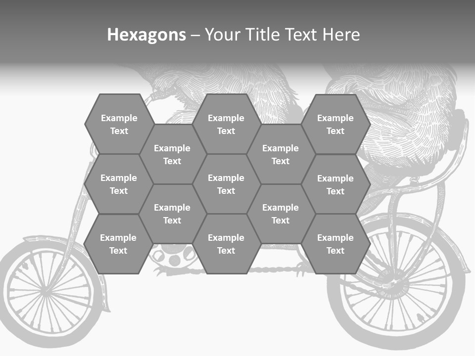 Two Bears Riding On A Bicycle With A Silver Background PowerPoint Template