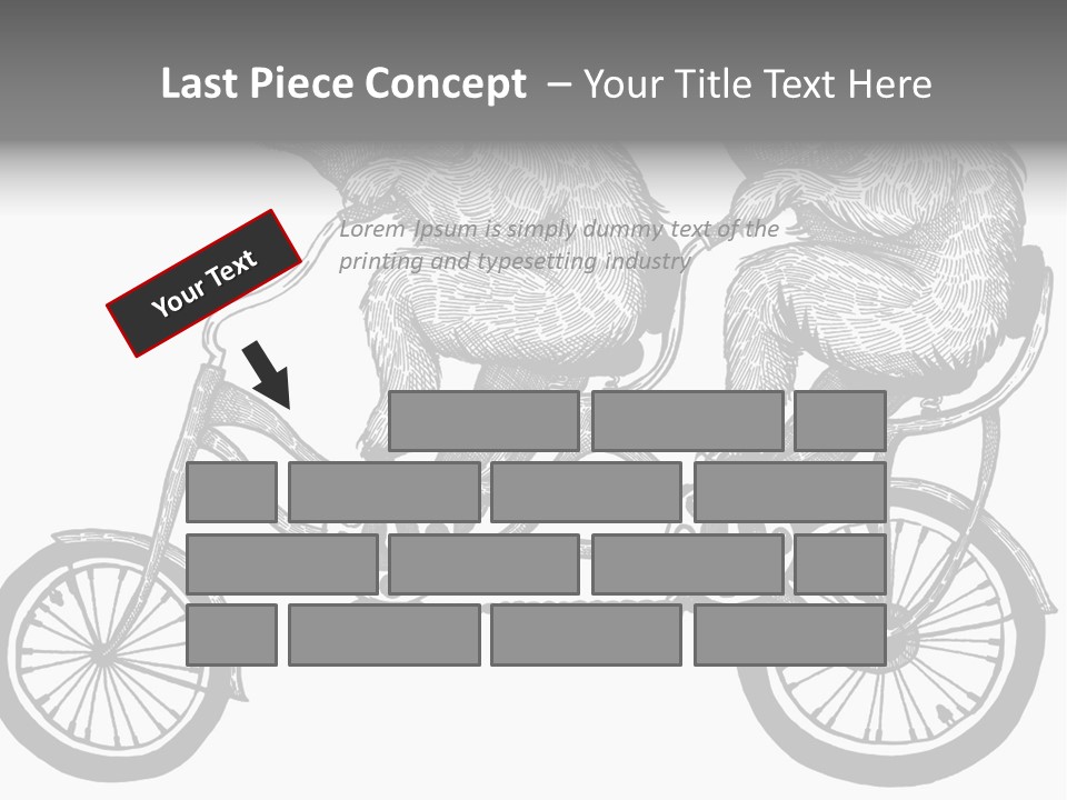 Two Bears Riding On A Bicycle With A Silver Background PowerPoint Template