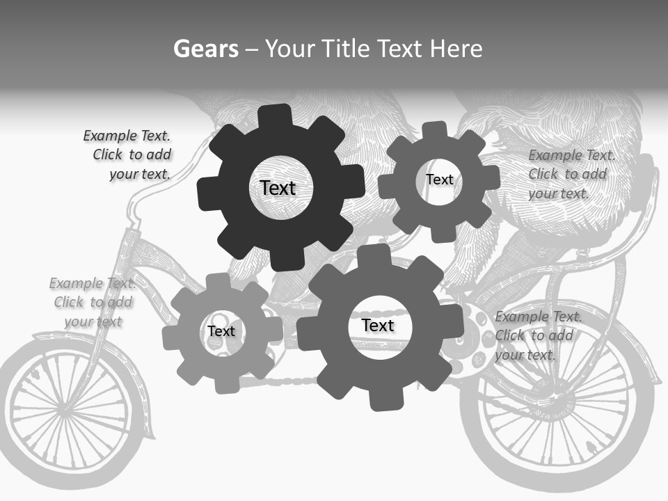 Two Bears Riding On A Bicycle With A Silver Background PowerPoint Template