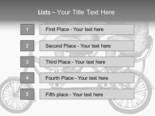 Two Bears Riding On A Bicycle With A Silver Background PowerPoint Template