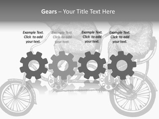 Two Bears Riding On A Bicycle With A Silver Background PowerPoint Template