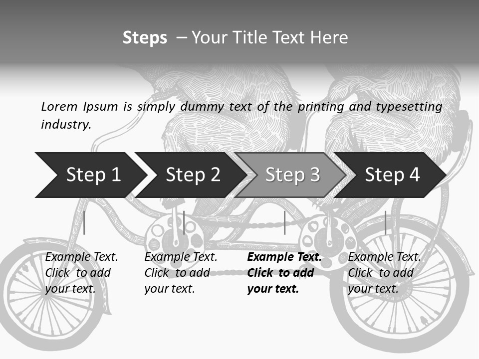 Two Bears Riding On A Bicycle With A Silver Background PowerPoint Template
