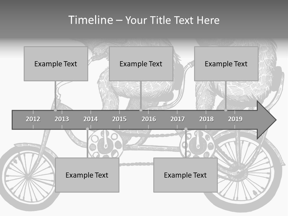 Two Bears Riding On A Bicycle With A Silver Background PowerPoint Template