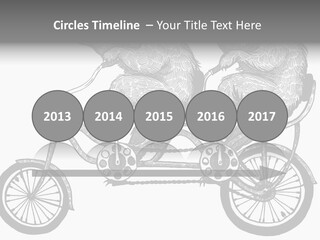 Two Bears Riding On A Bicycle With A Silver Background PowerPoint Template