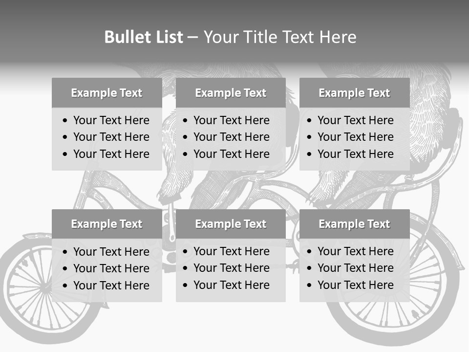 Two Bears Riding On A Bicycle With A Silver Background PowerPoint Template