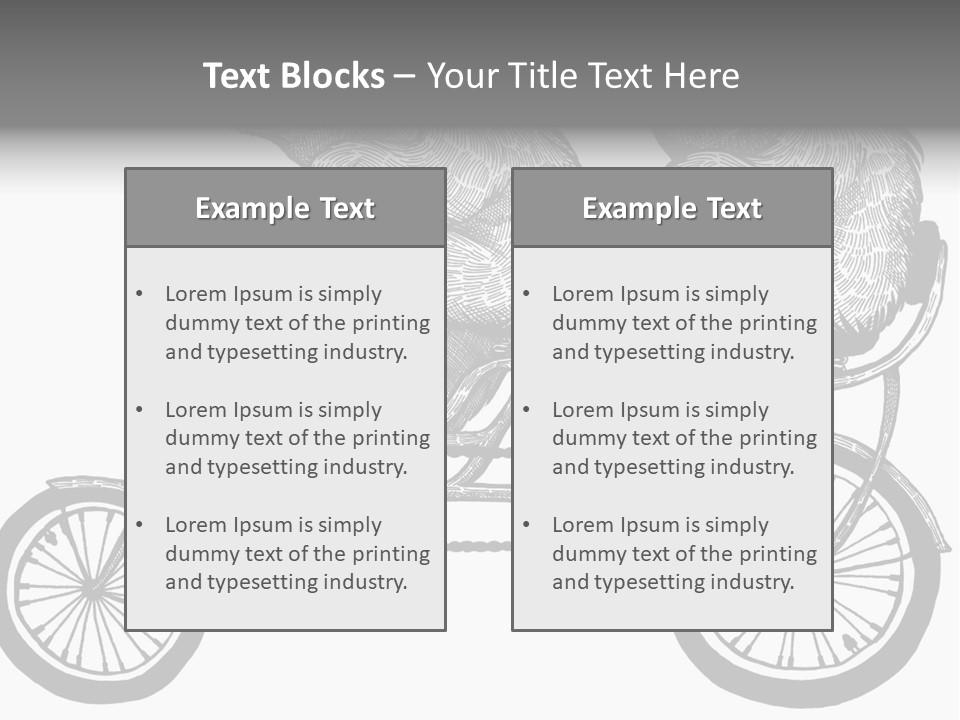 Two Bears Riding On A Bicycle With A Silver Background PowerPoint Template