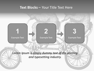 Two Bears Riding On A Bicycle With A Silver Background PowerPoint Template