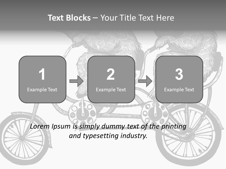 Two Bears Riding On A Bicycle With A Silver Background PowerPoint Template