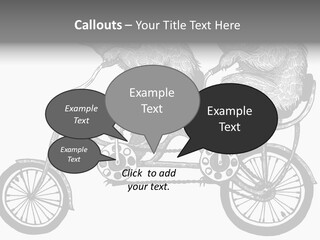 Two Bears Riding On A Bicycle With A Silver Background PowerPoint Template