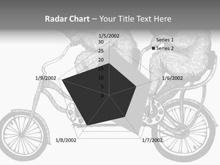 Two Bears Riding On A Bicycle With A Silver Background PowerPoint Template