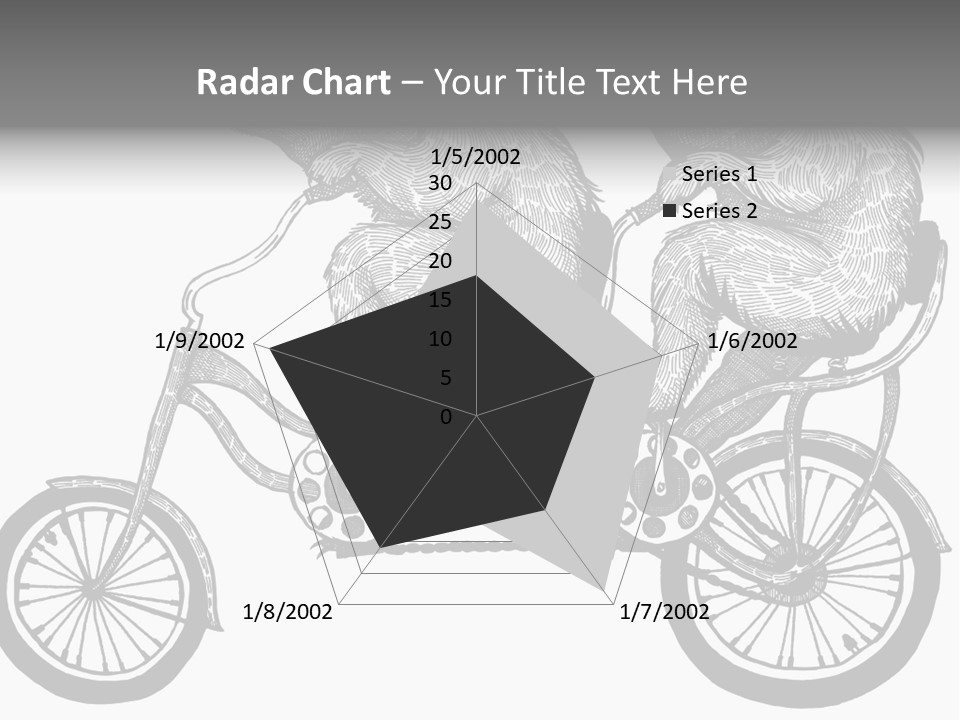 Two Bears Riding On A Bicycle With A Silver Background PowerPoint Template