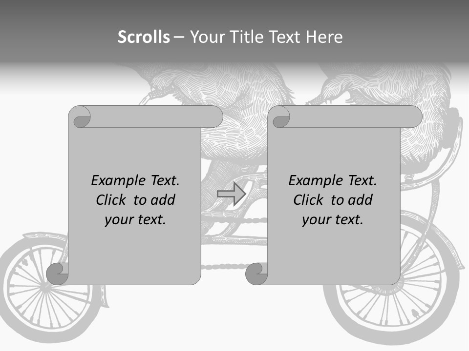 Two Bears Riding On A Bicycle With A Silver Background PowerPoint Template