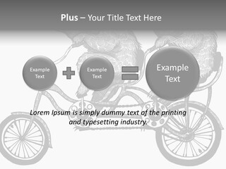 Two Bears Riding On A Bicycle With A Silver Background PowerPoint Template