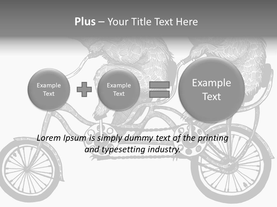 Two Bears Riding On A Bicycle With A Silver Background PowerPoint Template