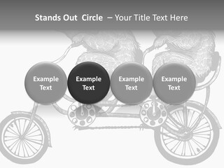Two Bears Riding On A Bicycle With A Silver Background PowerPoint Template