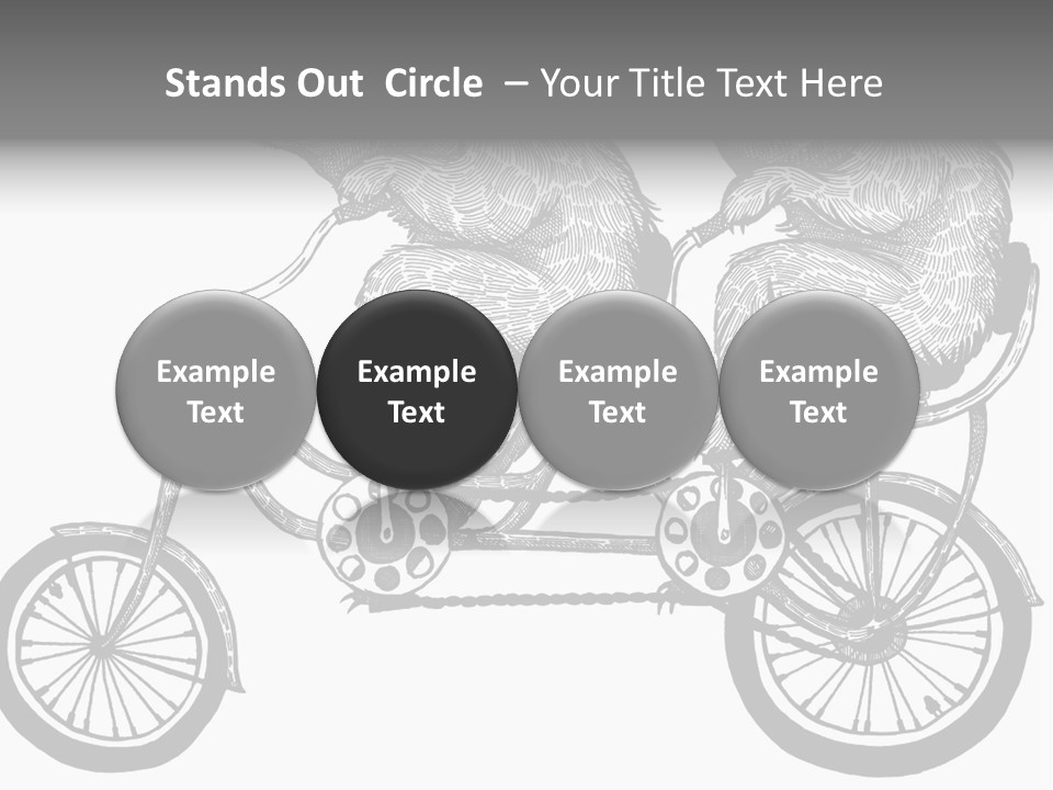 Two Bears Riding On A Bicycle With A Silver Background PowerPoint Template