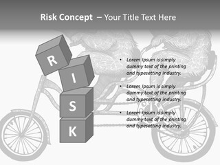Two Bears Riding On A Bicycle With A Silver Background PowerPoint Template