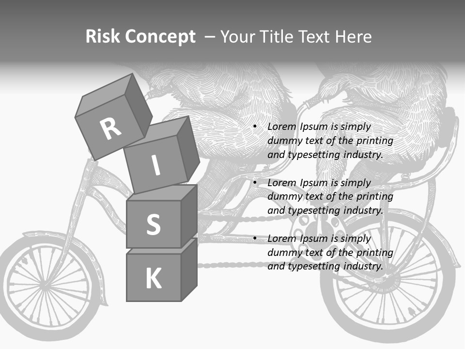 Two Bears Riding On A Bicycle With A Silver Background PowerPoint Template