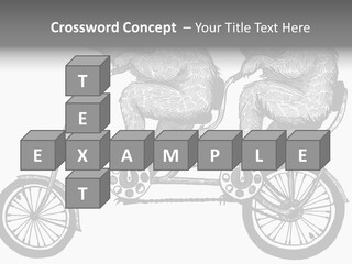 Two Bears Riding On A Bicycle With A Silver Background PowerPoint Template