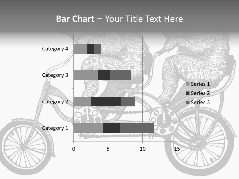 Two Bears Riding On A Bicycle With A Silver Background PowerPoint Template