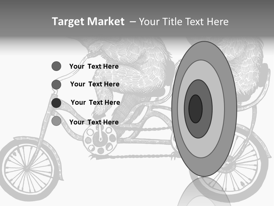 Two Bears Riding On A Bicycle With A Silver Background PowerPoint Template